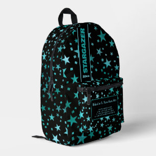 Mochila Impresa De Vuelta A La Escuela Turquesa Azul Nocturno Star