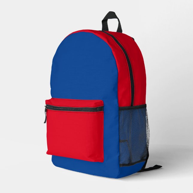 Mochila Impresa De Vuelta Al Colegio Azul Profundo Y Rojo (Esquina derecha trasera )