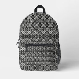 Mochila Impresa Deco de lujo negro y blanco