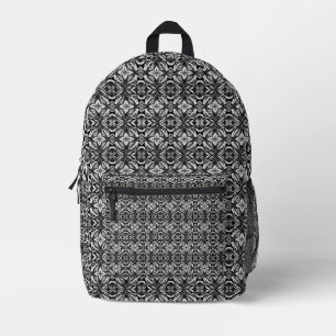 Mochila Impresa Deco de lujo negro y blanco