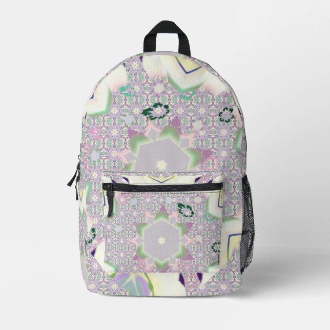 Mochila Impresa Decoración de arte floral (Anverso)