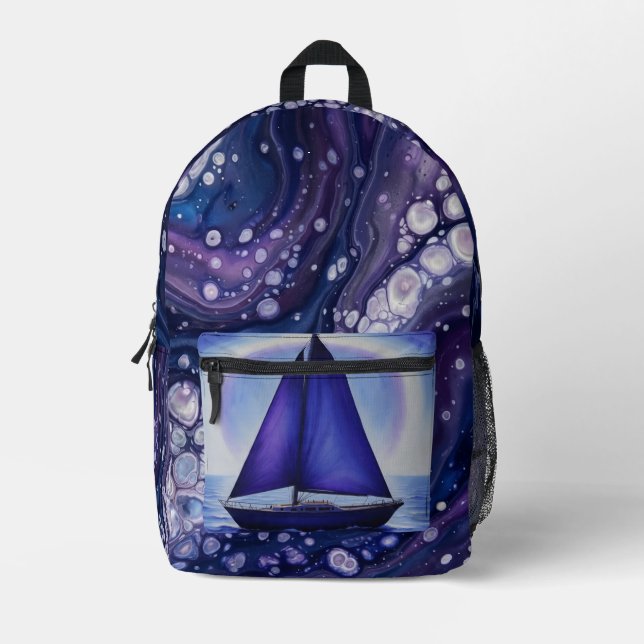 Mochila Impresa DeepPurpleCosmicMármol (Anverso)