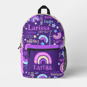 Mochila Impresa Definición del nombre Larissa con gráfico de arcoí