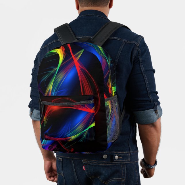 Mochila impresa del patrón de luces coloridas abst (Insitu (Modelo))