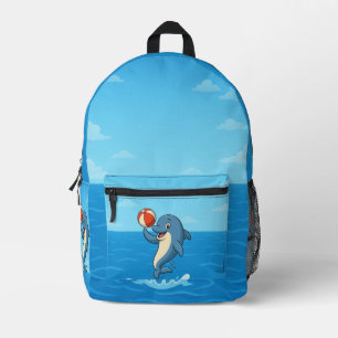 Mochila Impresa Delfín Personalizado con bola de playa