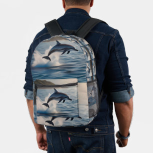 Mochila Impresa Delfín Saltarín: Una Danza de Alegría en el Océano