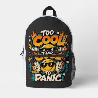 Mochila Impresa Demasiado genial para entrar en pánico Diseño gráf