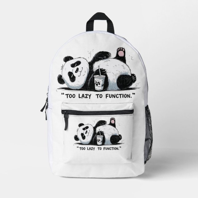 Mochila Impresa Demasiado perezoso para funcionar - Lazy Panda (Anverso)