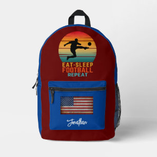 MOCHILA IMPRESA DEPORTES COME DORMIR FÚTBOL REPETIR PERSONALIZADO