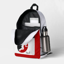 Mochila Impresa Deportes Cute Man Fitness Atlético Logo Rojo