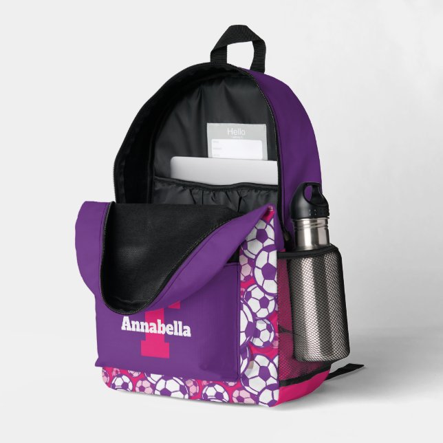 Mochila Impresa Deportes deportivos de fútbol puro agregar monogra (Esquina trasera derecha (abierta))
