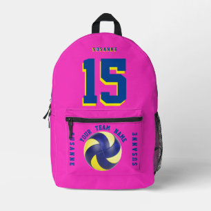 Mochila Impresa Deportista infantil de voleibol de Fuchsia