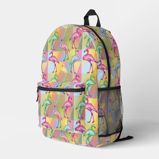 Mochila Impresa Desfile de Flamingo (Esquina derecha trasera )