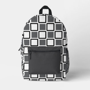 Mochila Impresa Destacar con la geométrica gris oscuro y blanco
