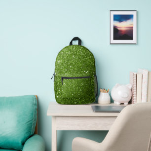 Mochila Impresa Destellos de purpurina falsos verde claro