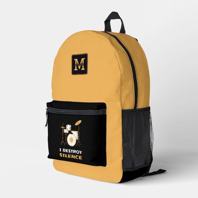 Mochila Impresa Destruyo el gracioso tambor del silencio (Esquina derecha trasera )