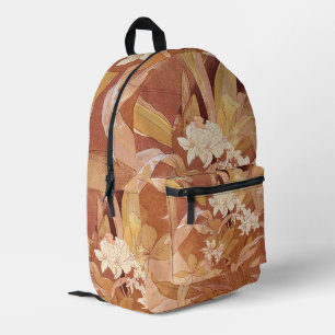 Mochila Impresa Detalle floral Art Nouveau de Alphonse Mucha