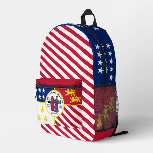 Mochila Impresa Detroit flag-themed design, city pride (Esquina derecha trasera )