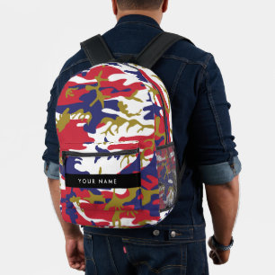 Mochila Impresa Día de la Independencia Camuflaje Su nombre Person