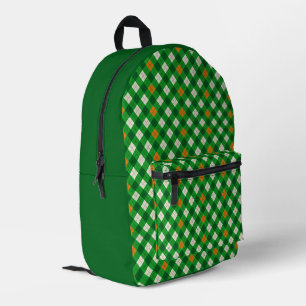 Mochila Impresa Día de San Patricio argyle de colores irlandeses