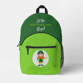Mochila Impresa Día de San Patricio Duende Traviesuras
