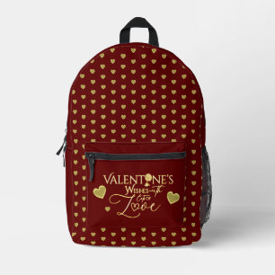 Mochila Impresa Día de San Valentín en Caligrafía Roja