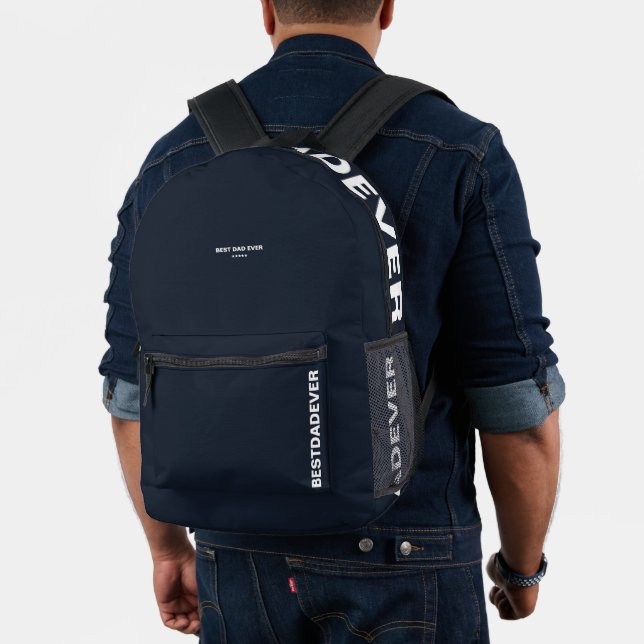 Mochila Impresa Día del Padre Moderno cumpleaños papá azul de la M (Insitu (Modelo))