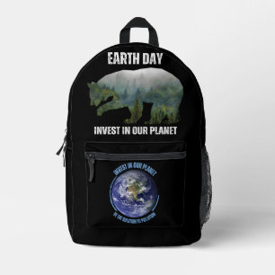 Mochila Impresa Día y osos de la Tierra Modernos