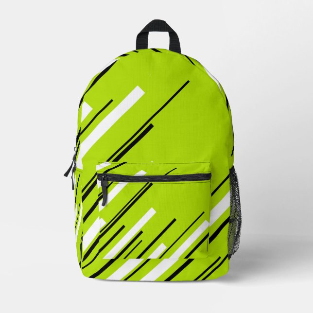 Mochila Impresa Diagonals - Lime Green (Anverso)
