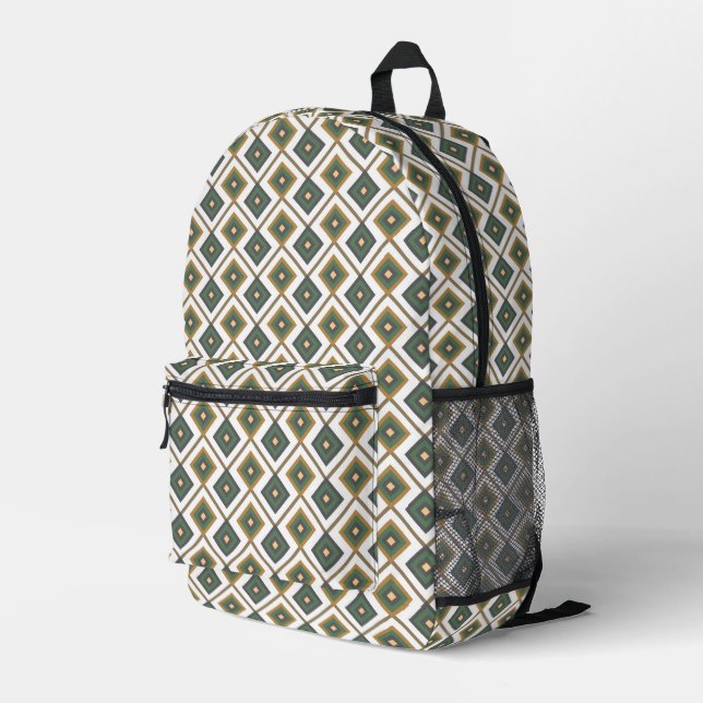 Mochila Impresa Diamante en verde (Esquina derecha trasera )