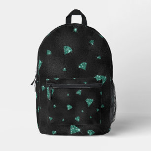 Mochila Impresa Diamantes verde azulados (aspecto Purpurina)