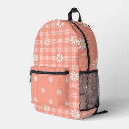 MOCHILA IMPRESA DÍAS BLANCOS CON PATRONES DE PLACA DE NARANJA PAST