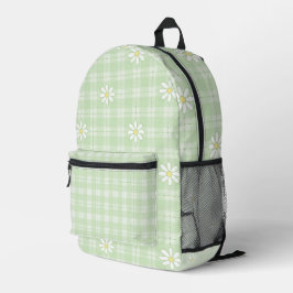 MOCHILA IMPRESA DÍAS BLANCOS CON PATRONES DE PLAYA VERDE PASTEL