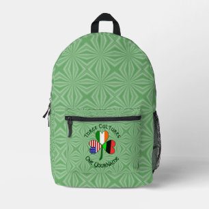 Mochila Impresa Diáspora Africana Irlandesa USA Trébol Personaliza