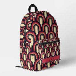 Mochila Impresa Dibujo abstracto I Nombre personalizado