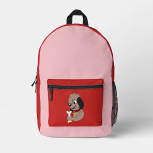 Mochila Impresa Dibujo animado de cachorro de perro lindo
