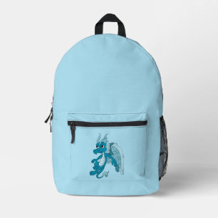 Mochila Impresa dibujo animado de dragón azul