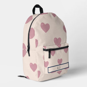 Mochila Impresa Dibujo cardíaco I Nombre personalizado