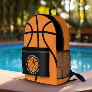Mochila Impresa Dibujo de baloncesto con nombre deportivo Personal