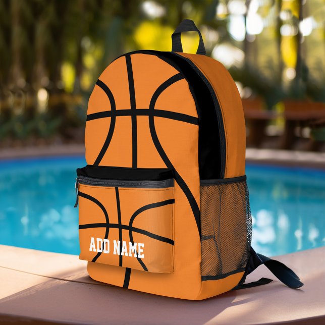 Mochila Impresa Dibujo de baloncesto con nombre deportivo Personal (Personalized Sports Backpack)
