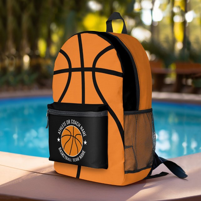 Mochila Impresa Dibujo de baloncesto con nombre deportivo Personal (Personalized Sports Backpack)