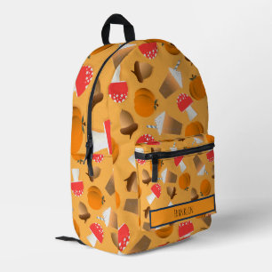 Mochila Impresa Dibujo de Halloween I Nombre personalizado