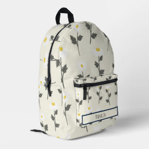Mochila Impresa Dibujo de margarita I Nombre personalizado