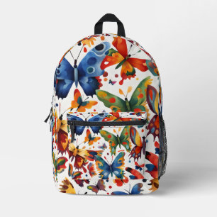 Mochila Impresa Dibujo de mariposa colorida