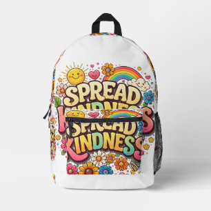 Mochila Impresa Difunde la amabilidad – Cute Floral Arcoíris
