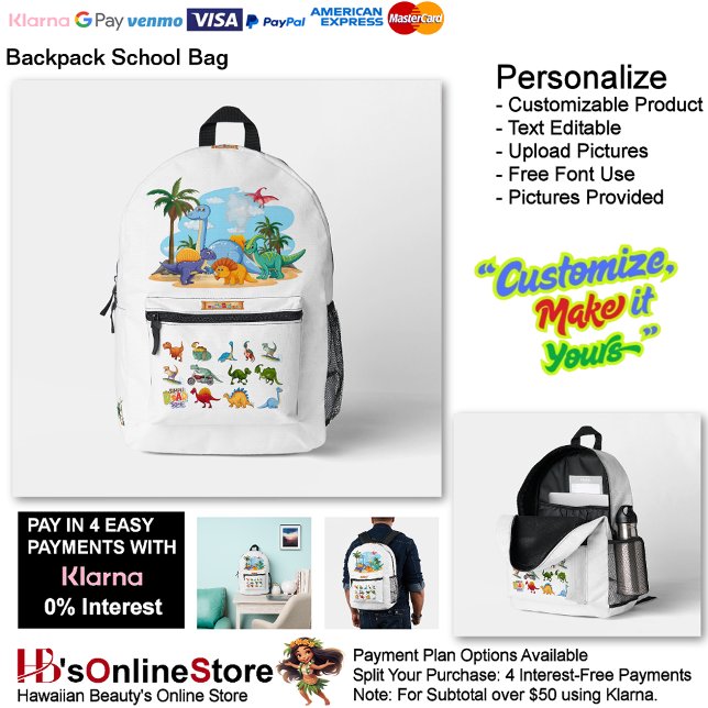 Mochila Impresa Dino Friends Backpack Print Cut Sew School Bag 11 (Dino Friends Backpack Print Cut Sew School Bag 11.)