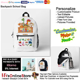 Mochila Impresa Dino Friends Backpack Print Cut Sew School Bag 12