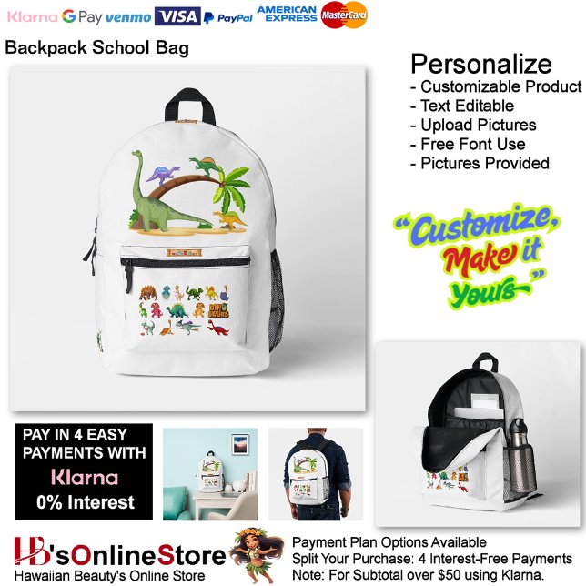 Mochila Impresa Dino Friends Backpack Print Cut Sew School Bag 7 (Dino Friends Backpack Print Cut Sew School Bag 7.)