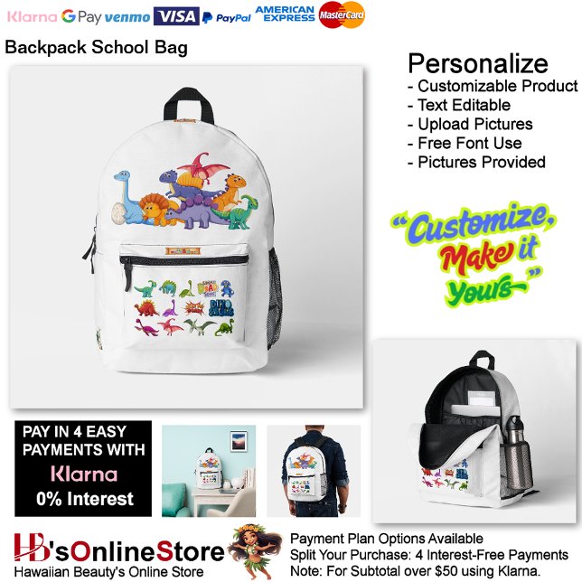 Mochila Impresa Dino Friends Backpack Print Cut Sew School Bag 9 (Dino Friends Backpack Print Cut Sew School Bag 9.)
