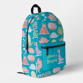 Mochila Impresa Dinos Dinámicos Coloridos